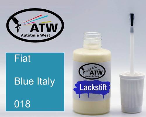 Fiat, Blue Italy, 018: 20ml Lackstift, von ATW Autoteile West.